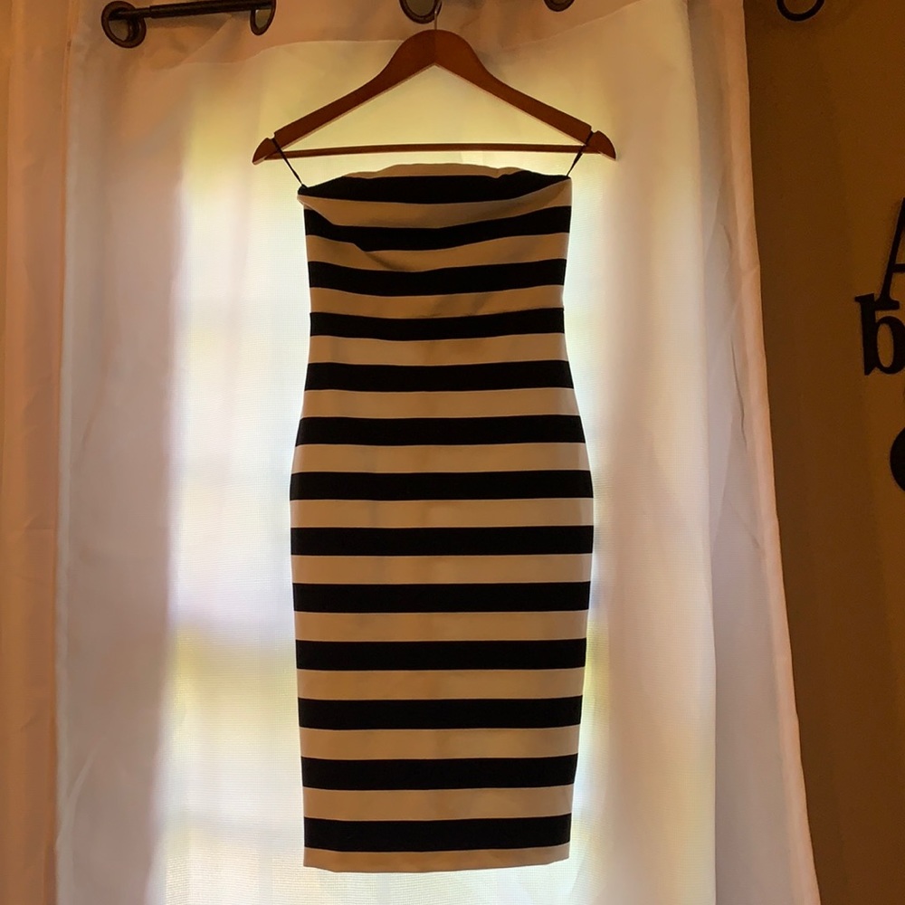 Black & white strapless Express dress. Never worn